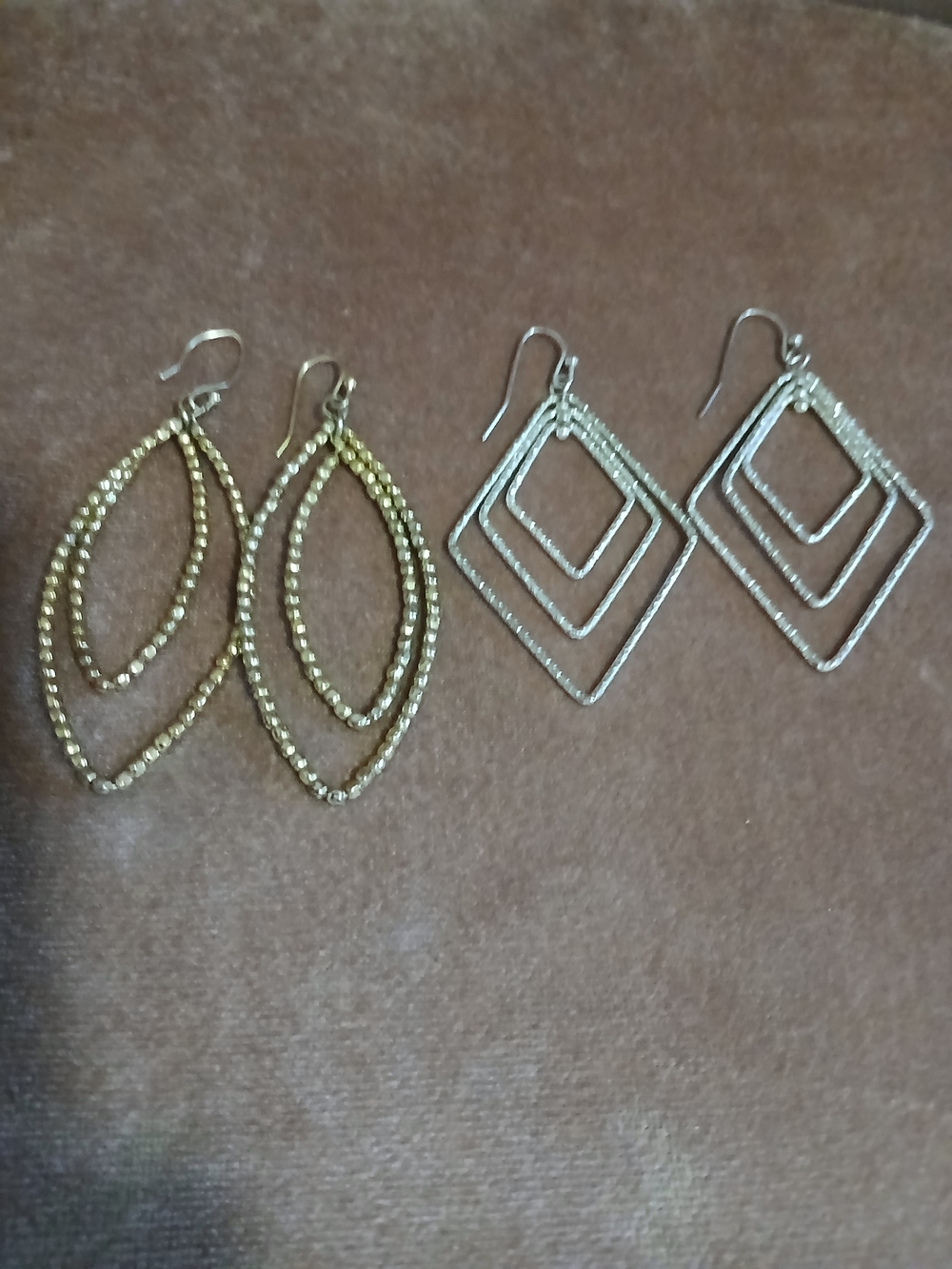 Gold and Silver Layered Hoop Drop Earrings - Women Jewelry